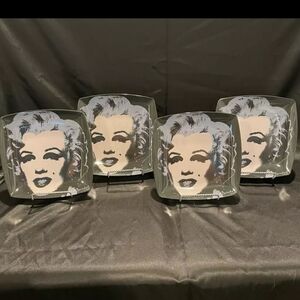 Andy Warhol Pop Art Marilyn Monroe 8” Square Melamine Plates | Set of 4